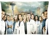 Grey's Anatomy Cotton Zippered Protector Standard Bedding Throw Pillow Cases 20 by 26 inch (Two Sides Print)