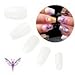 500 pcs Coffin Fake Nails Natural Color Full Cover Artificial Nails for Gifts, with Free Clear Case