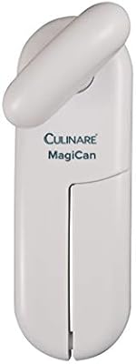 MagiCan Abrelatas Manual, Blanco, Plástico/Acero inoxidable, Manija Aumentada, Cómoda, Abre Latas de Cualquier Tamaño