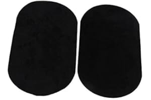 1 Pair Oval Flocking Fabric Iron On Elbow Knee Patches 18X11cm Black Convenient and Clever