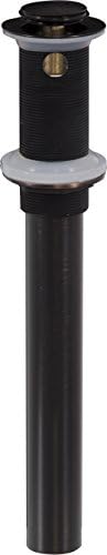 1-1/4" x 12" Push-up Lavatory Sink Drain with Overflow - All Oil Rubbed Bronze