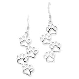Sterling Silver Dog Dangle Earrings