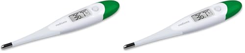 Medisana TM 700 Termómetro clínico digital, Termómetro con alarma de fiebre, Resistente al agua, Rápido y preciso, Con práctica función de memoria, Para bebés, Niños y adultos (Paquete de 2)