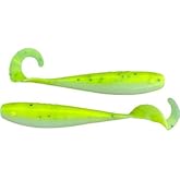 A.M. Fishing Curly Tail Jerkshad 4 Inch Soft Baits Garlic Infused,&ndash; 8 Pack &ndash; Saltwater &amp; Freshwater Fishing Lures for Bass, Redfish, Snook, and Trout