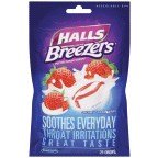 Halls Breezers Drops Cool Creamy Strawberry 25 ea (Pack of 3)