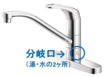 三栄水栓 【キッチン用混合栓(寒冷地仕様)】 シングル台付分岐混 寒冷地仕様 K676BK-13