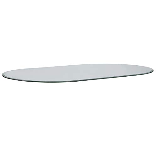 Milan Glass Top, 28" x 48" Racetrack Oval, Clear - Thumbnail 2