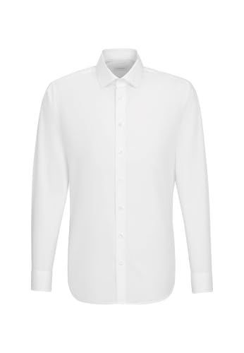 Seidensticker Super Schmal Bügelfrei Stretch, Camisa para Hombre, Blanco (weiß), 41