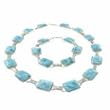 Bracelet & Necklace Larimar Sterling Silver Jewelry Set