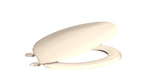 Centoco 600-416 Elongated Plastic Toilet Seat, Closed Front with Cover, Heavy Duty Hinge, Regular Duty Residential or Light Weight Commercial Use,  Biscuit - Thumbnail 5