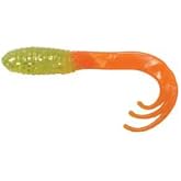 Big Bite Baits 2" Triple TIP GRUB/Chartreuse Shine Orange Tail (10 Pack)