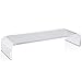 Circuit City Essentials Acrylic Monitor Stand Riser Space Saving Computer Desk Shelf Organizer for Laptops, iMac, Printers, Keyboards & Screens Up to 30-Inch and 50 lbs Clear