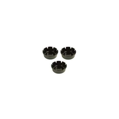Set of Two Black Plastic Ashtrays-Deep Well-Resturant/ Bar-4"Diameter