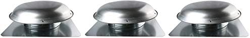 Cool Attic CX1000AMUPS Power Attic Roof Mount Ventilator with 3.4 Amp 60 Hz Motor and Steel Flange, Galvanized Steel Dome (3-(Pack))