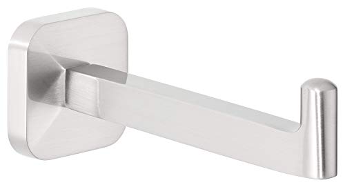 tesa® ESTEETIC Spare Toilet Roll Holder - Self-Adhesive, Stainless-Steel Spare Toilet Paper Holder - Waterproof, incl. Power.Kit Adhesive Solution - 50 mm x 50 mm x 128 mm
