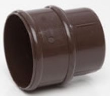 POLYPIPE RR125 Brown Pipe Connector for Round Gutter Downpipe 68mm