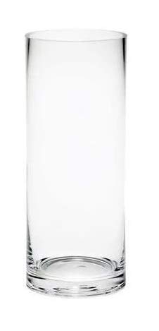 Floralcraft 25cm x 12cm Classic Clear Glass Cylinder Vases, Handmade Good Value Wholesale Flower Vases