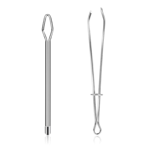 2 Pcs DIY Rope Threader Clip Drawstring Threader Tool Metal Easy Pull Drawstring Threader with Tweezer Sewing Tool for Elastic Sewing Tweezer Tool for Replacement Drawstring Sewing Accessories