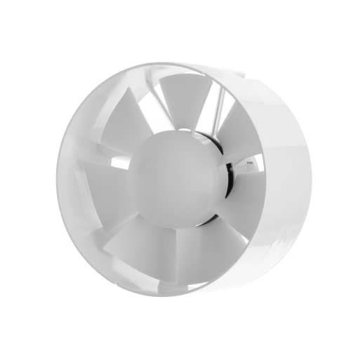 Ø 150mm | 6 inch Round Pipe Fan with a Timer - Bathroom Fan - Duct Fan - Plastic - White