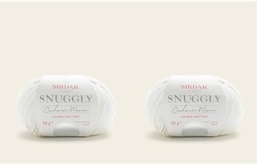 Sirdar Snuggly Baby Cashmere Merino DK Double Knitting, Cream (451), 50g (Pack of 2)