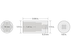 TEKTON 1/2 Inch Drive x 18 mm Deep 6-Point Impact