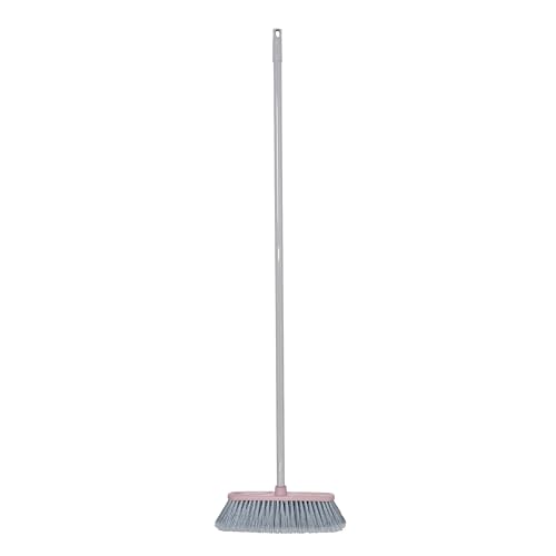 YORK Restart Broom with Long Handle, 120 cm, Beech Wood and Recycled Plastic, Ergonomic Floor Brush with Dense Bristles for Indoor and Outdoor Sustainable Erika Purple 31 cm Width
