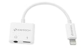 2 in 1 iPhone 7 & 7 Plus Adapter&Splitter By KINTECH | Lightning Charger& 3.5mm Audio Jack | Compatible With iOS 10.3 11| Crystal Clear Sound Experience |Rapid Charging Function| Ready For Use