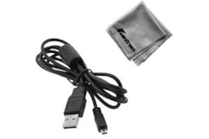 HUETRON Nikon CoolPix P80 Digital Camera Compatible USB 2.0 Cable Cord-Black-8 Pin Cable-YM080315 + Microfiber Cleaning Cloth for LCD Screen Tablet Phone Computer Laptop Glasses Lens Eyeglasses