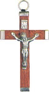 Crucifix Brown wood Small Wood cross 45mm. Wood Small Cross in my Pocket