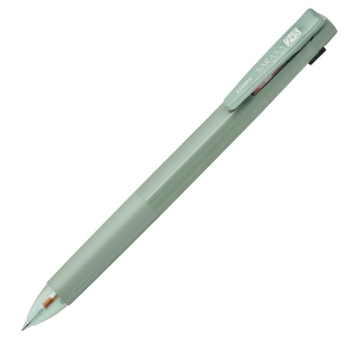 ゼブラ 多機能ペン ゲルインキ サラサクリップ2+S 0.5mm 限定 レトロシック ライトカーキ 黒・赤インク+シャープ SJ5-RS-LK
