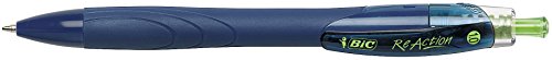 BIC America CPGE11BE EcoLutions Reaction Ballpoint Retractable Pen, Blue Ink, Medium, Dozen