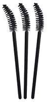 ALINCAS 200 Pcs Disposable Curved Eyelash Mascara Wand Applicator Brush Cosmetic Eye Wands Brush Makeup Applicators (Black)
