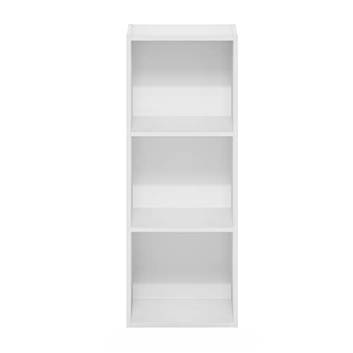 Furinno Pasir 3Tier No Tool Assembly Open Shelf Bookcase, White Pricepulse