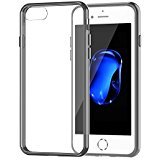 AMUOC iPhone 7 Case ,Soft Bumper Cover with Crystal Clear Back Panel Protective Case for phone 7 grey