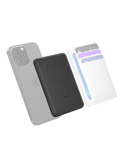 Belkin MagSafe Power Bank 5,000mAh, Ultra-Slim Portable Charger Magnetic Back S…