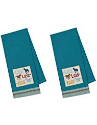 DII Live Love Ride Embellished Horse Dish Towels Set of 2