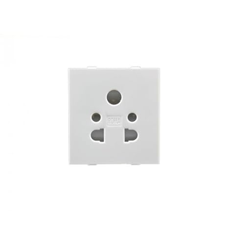 Anchor Roma 6 A 5 Pin Multi Socket (White, Standard Size) - Set of 10