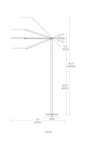 Koncept ELX-A-C-ORG-FLR Equo LED Floor Lamp, Cool Light, Orange