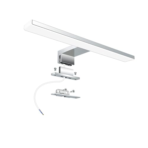 Aogled LED Bathroom Mirror Light 30 cm 5 W 500 LM 230 V Neutral White 4000 K, Stainless Steel Slim Light Bathroom Mirror, Mounting Plate on Mirror/Cabinet/Wall Lighting 300 mm