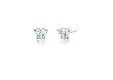 Surgical Stainless Steel Studs Earrings Little Girl - Women Butterfly Shape Birthstone Cubic Zirconia Hypoallergenic Earrings