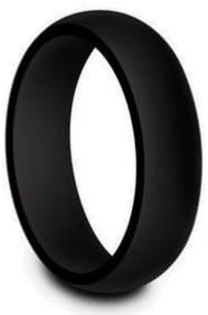 Comfort Band Women's Silicone Wedding Band - Rubber Ring for Yoga, Crossfit, Weight Lifting, Training, Exercise, Fitness - Medical Grade (Black, 8/8.5)