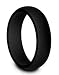 Comfort Band - Women's Silicone Wedding Band - Rubber Ring for Yoga, Crossfit, Weight Lifting, Training, Exercise, Fitness - Medical Grade (Black, 9/9.5)