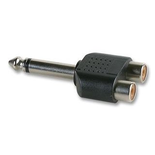 Aptii 6.35mm Mono Jack Male to 2 x RCA Phono Female