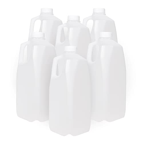 [6 PACK] 64oz Dairy Plastic Milk Bottles, 6 Pack Plastic Milk Container