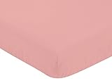 Sweet Jojo Designs Fitted Crib Sheet for Coral, Mint and Grey Woodsy Girls Baby/Toddler Bedding Set Collection - Coral