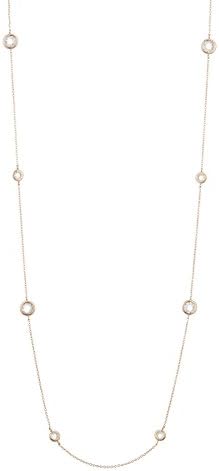 Nadri 48" Gold Tone Long Bezel CZ Station Necklace