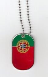 Portugal Country Flag Dog Tag Metal Necklace with 14 Inch Chain ... New