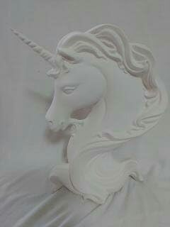 Unicorn Bust 12" Ceramic Bisque