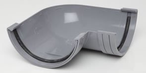 Polypipe 150mm (6") Half Round Gutter 90 Degree Angle RL603g Grey