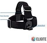 Eligite Head-Strap Camera-Mount for GoPro & Action Cameras – Anti-Slip, Quick-Clip, Waterproof and Travel-Friendly Design for Smooth POV Footage